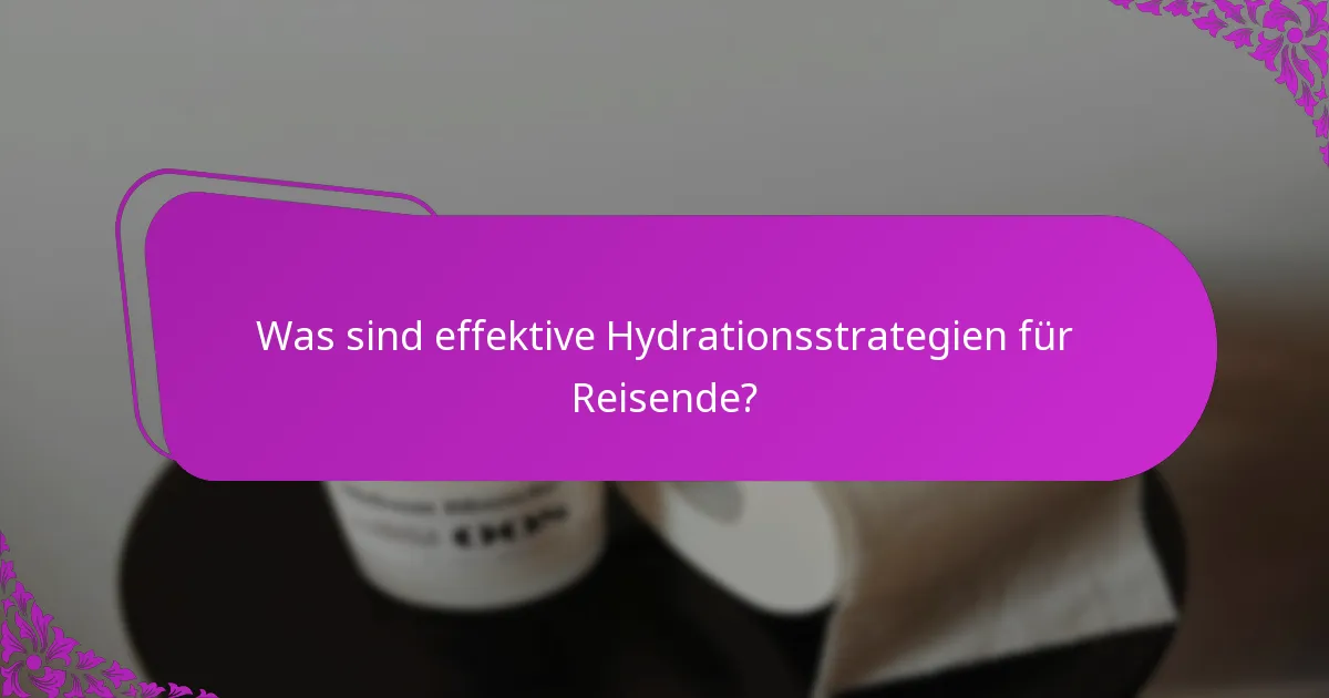 Was sind effektive Hydrationsstrategien für Reisende?