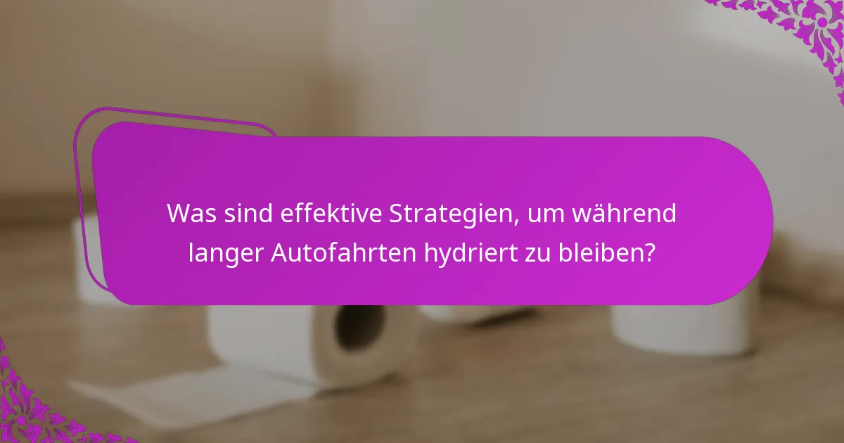 Was sind effektive Strategien, um während langer Autofahrten hydriert zu bleiben?