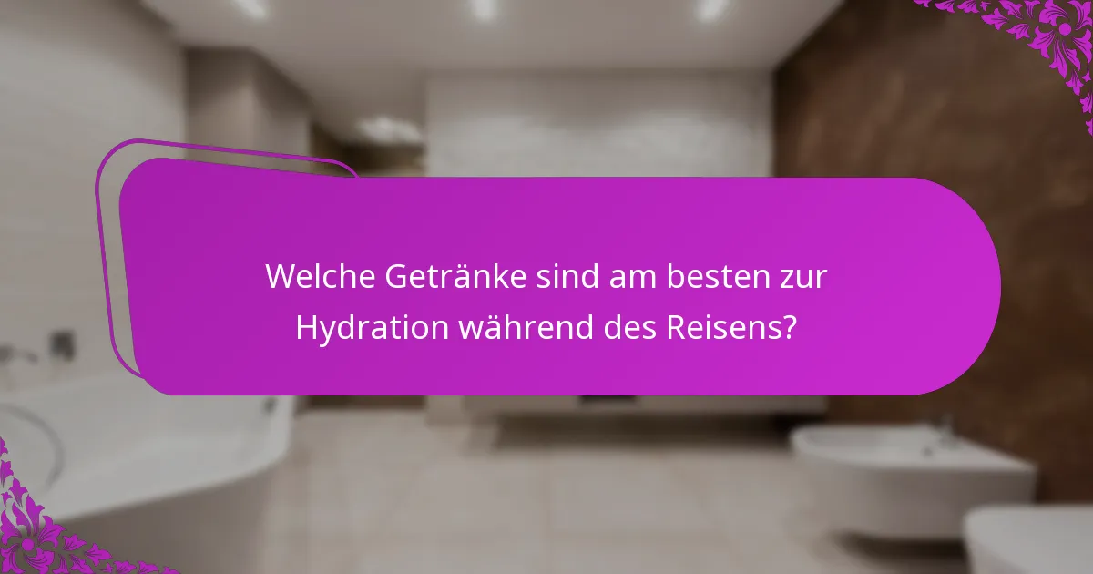 Welche Getränke sind am besten zur Hydration während des Reisens?