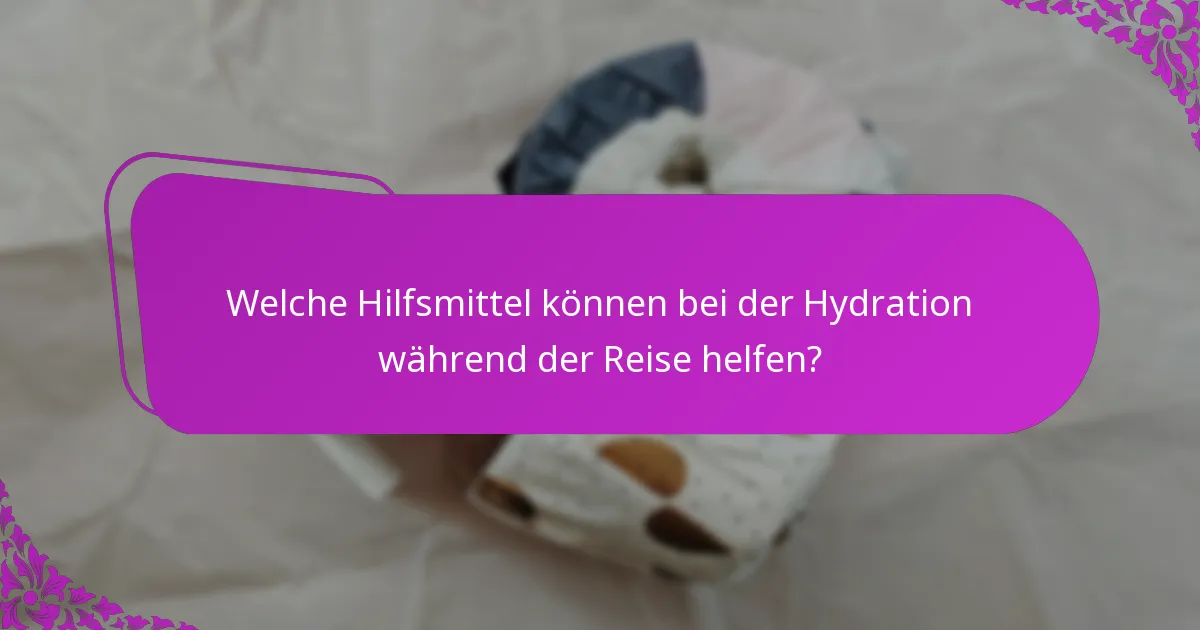 Welche Hilfsmittel können bei der Hydration während der Reise helfen?