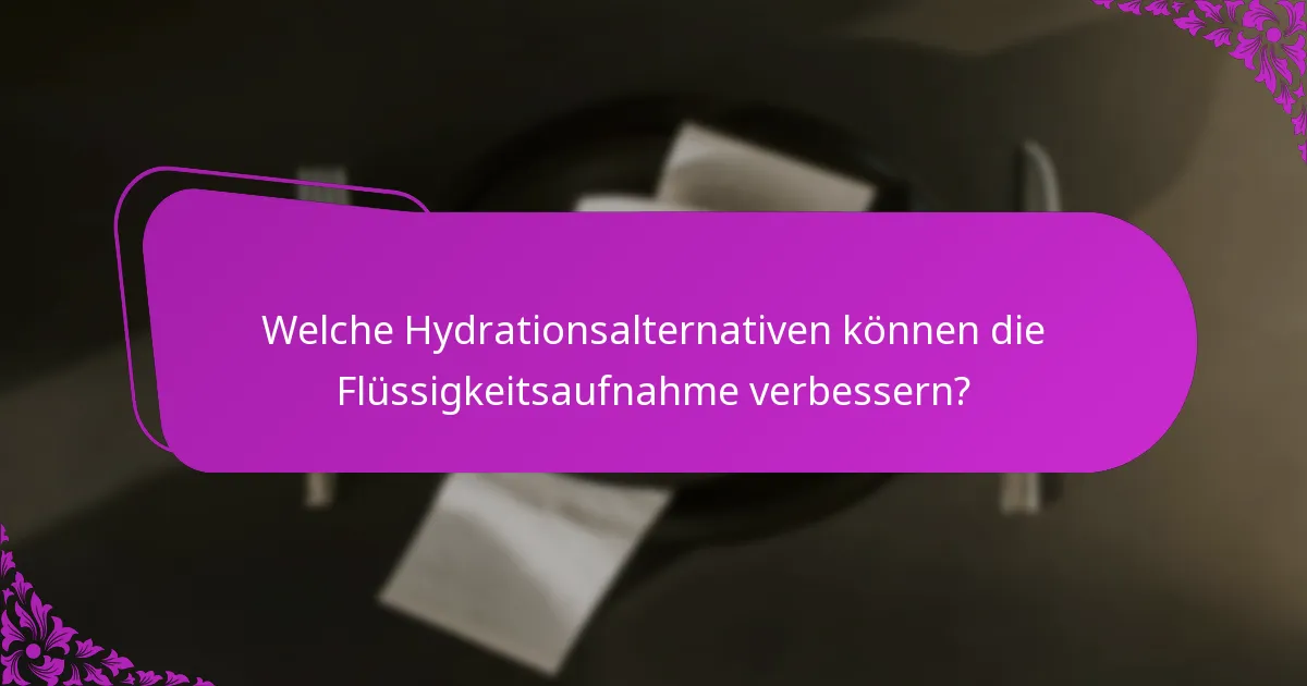 Welche Hydrationsalternativen können die Flüssigkeitsaufnahme verbessern?