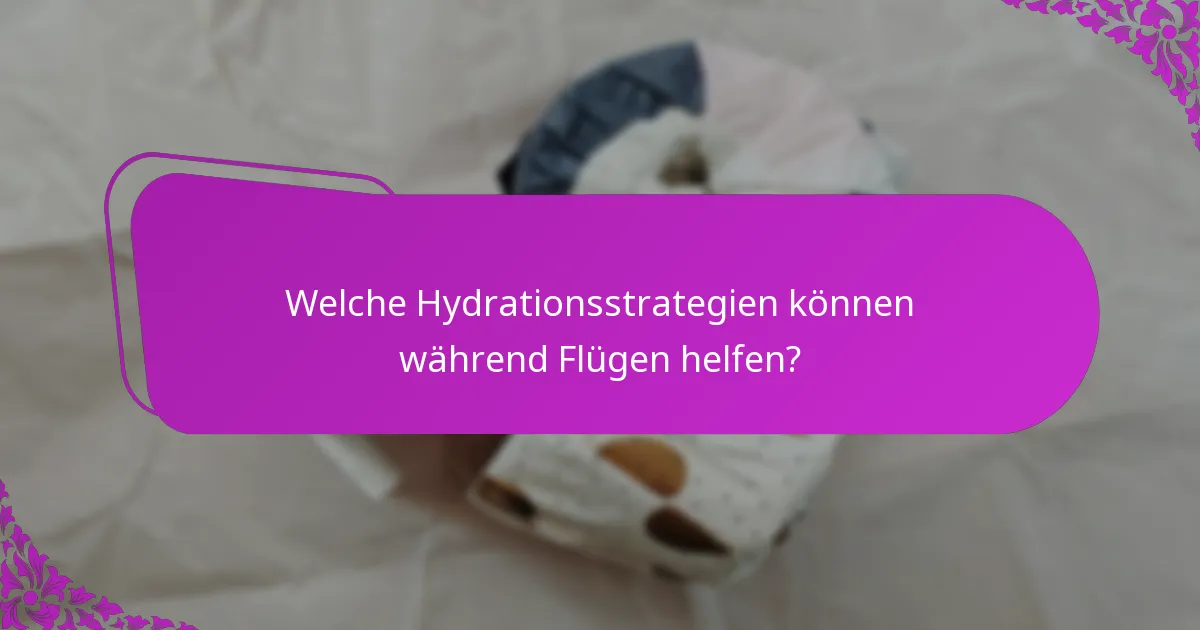 Welche Hydrationsstrategien können während Flügen helfen?