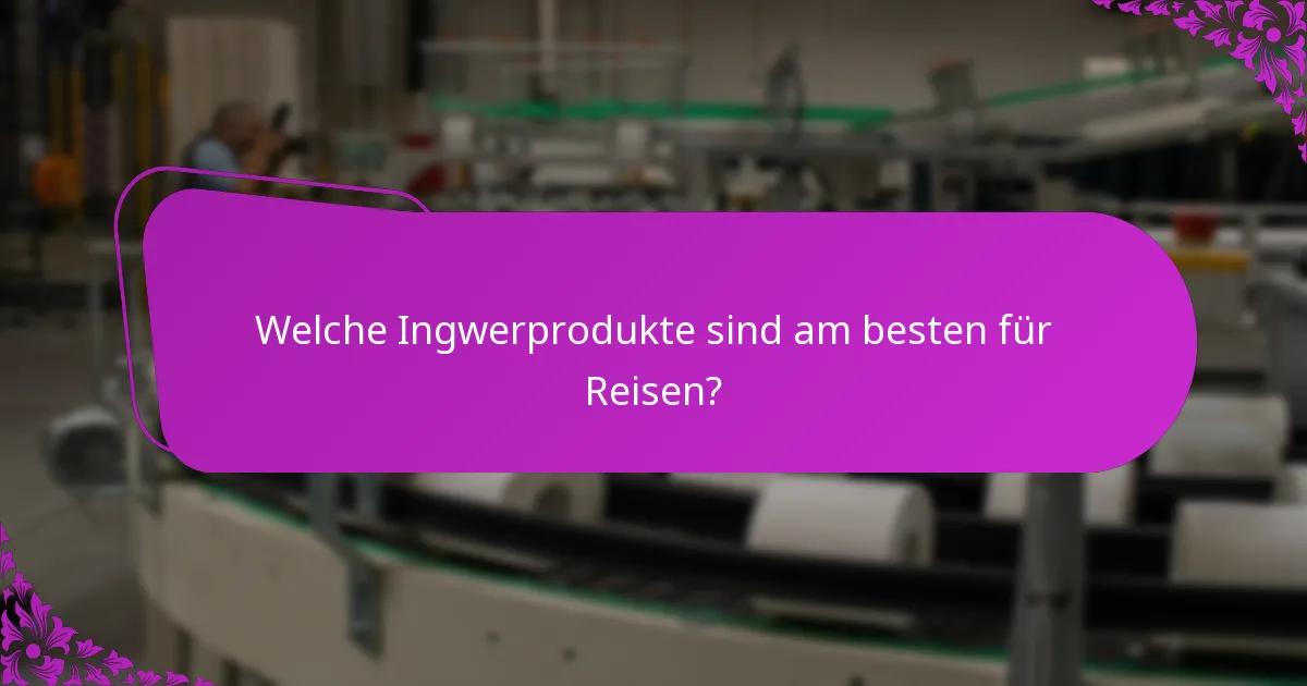 Welche Ingwerprodukte sind am besten für Reisen?