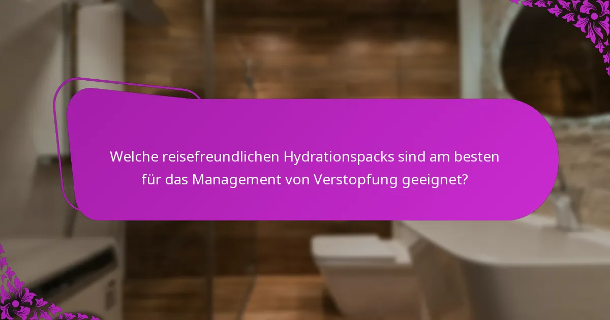 Welche reisefreundlichen Hydrationspacks sind am besten für das Management von Verstopfung geeignet?