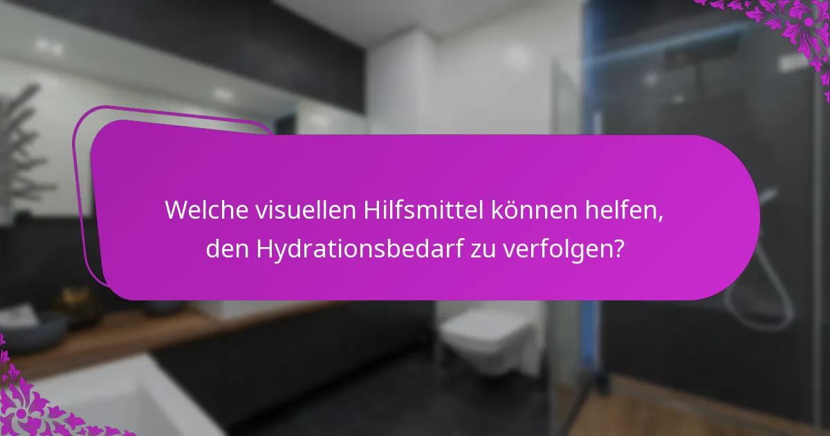 Welche visuellen Hilfsmittel können helfen, den Hydrationsbedarf zu verfolgen?