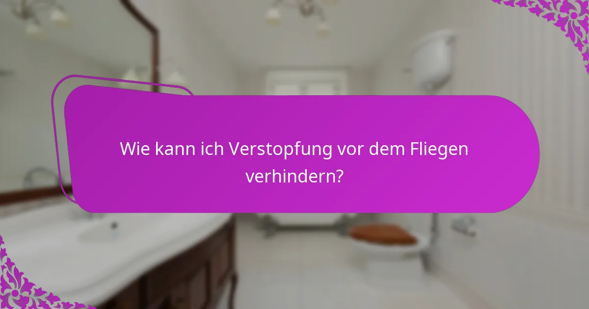 Wie kann ich Verstopfung vor dem Fliegen verhindern?