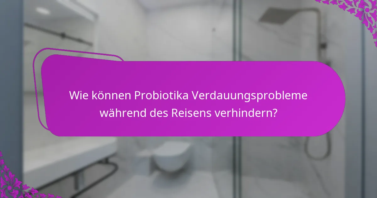 Wie können Probiotika Verdauungsprobleme während des Reisens verhindern?