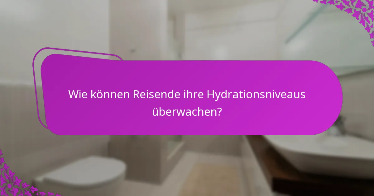 Wie können Reisende ihre Hydrationsniveaus überwachen?