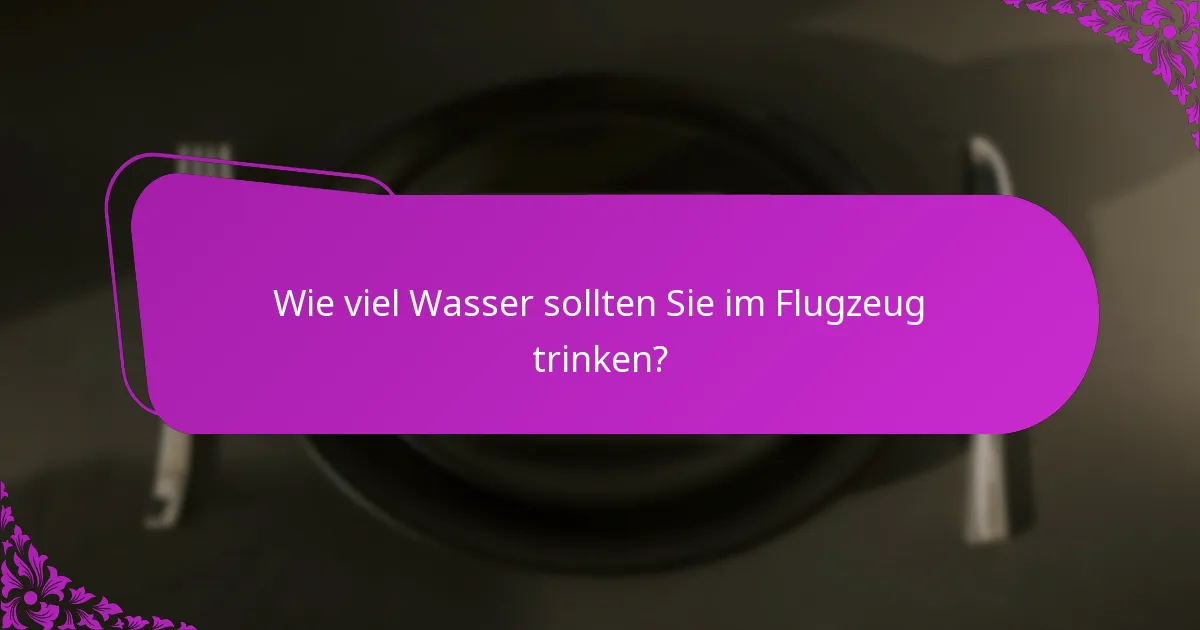 Wie viel Wasser sollten Sie im Flugzeug trinken?